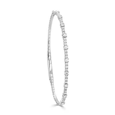 Joelle Collection Diamond Flexible 1.00ct Bangle 14K Gold - White