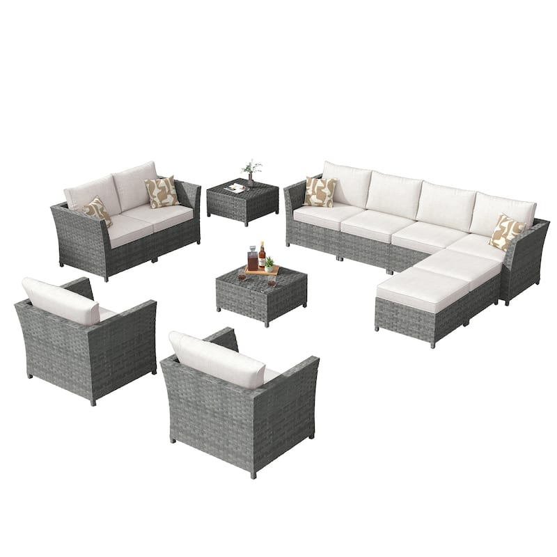 XIZZI 12-piece Outdoor Patio Furniture Sectional Set (fully assembled)