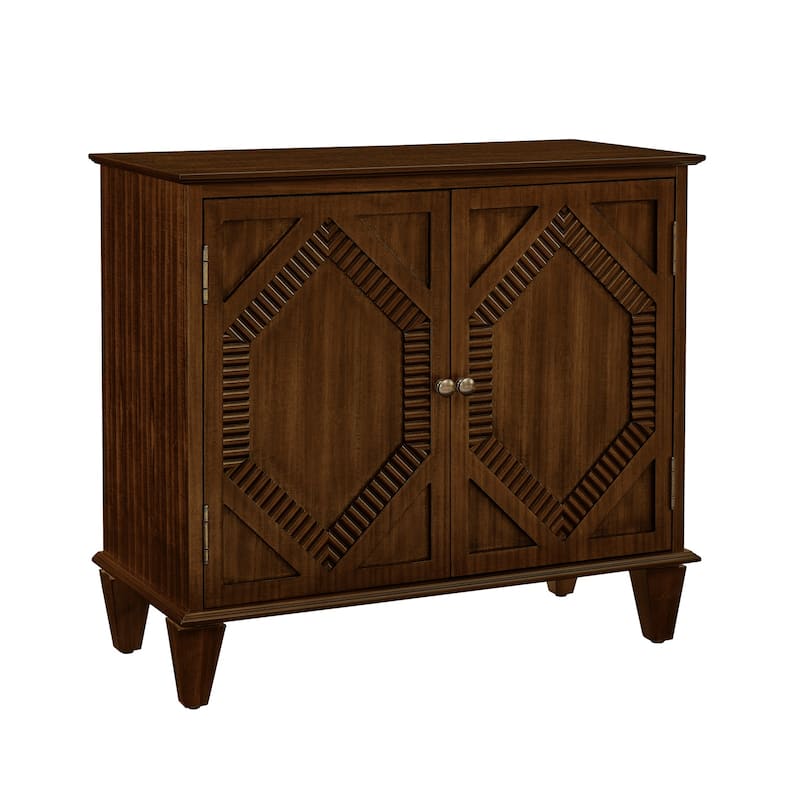 Rustic TV Stand Sideboard Side Cabinet with Handles, Walnut Buffet Server Cabinet Floor Cabinet Coffee Cabinet