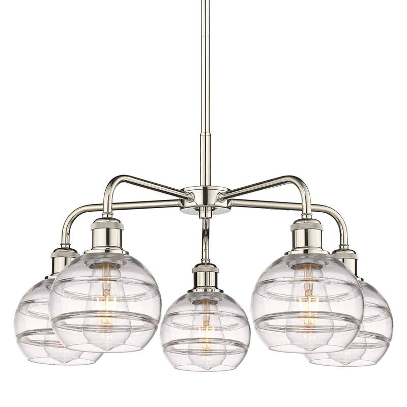 Innovations Lighting 516-5CR-14-24 Rochester Chandelier Rochester 5 - Polished Nickel / Clear
