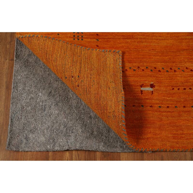 Hand Knotted Oriental 100% Wool Carpet Tribal Tribal Oranges & Rust Gabbeh Area Rug - 7' 6'' X 5' 1''