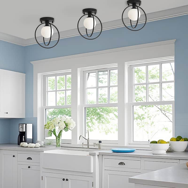 1 - Light Globe Semi Flush Mount