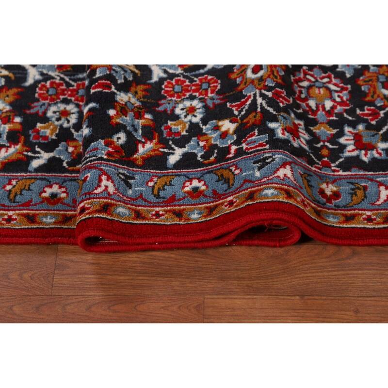 Floral Red Kashan Turkish Area Rug Dining Room Machine Made Carpet - 9'9" x 12'7"