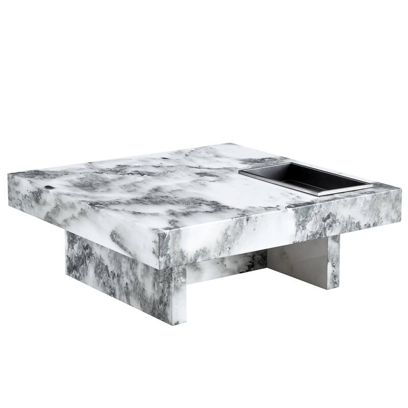 Modern Imitation Marble Coffee Table Simple Coffee Table Multifunctional Coffee Table, for Living Room
