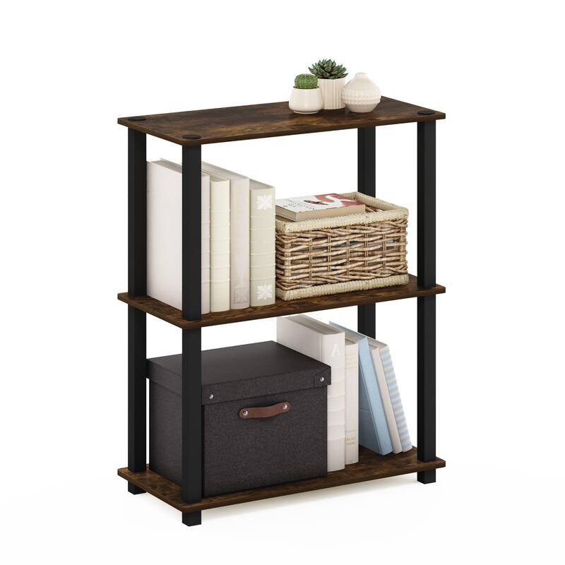 Furinno Turn-S-Tube 3-Tier Compact Multipurpose Shelf Display Rack with Square Tube