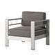 preview thumbnail 17 of 41, Christopher Knight Home Cape Coral Outdoor Aluminum Club Chair with Optional Sunbrella Cushions