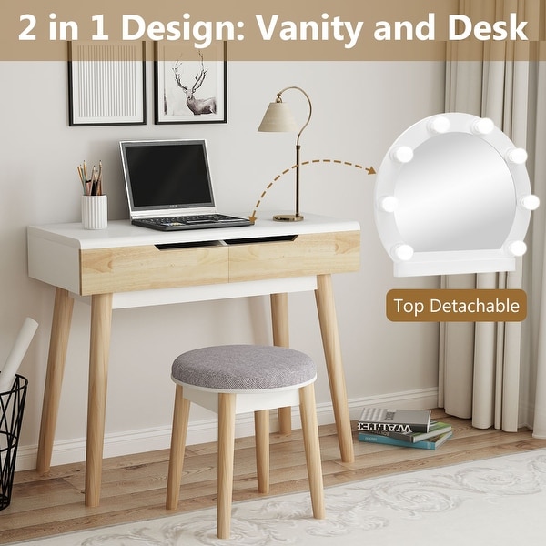 makeup mirror table with lights