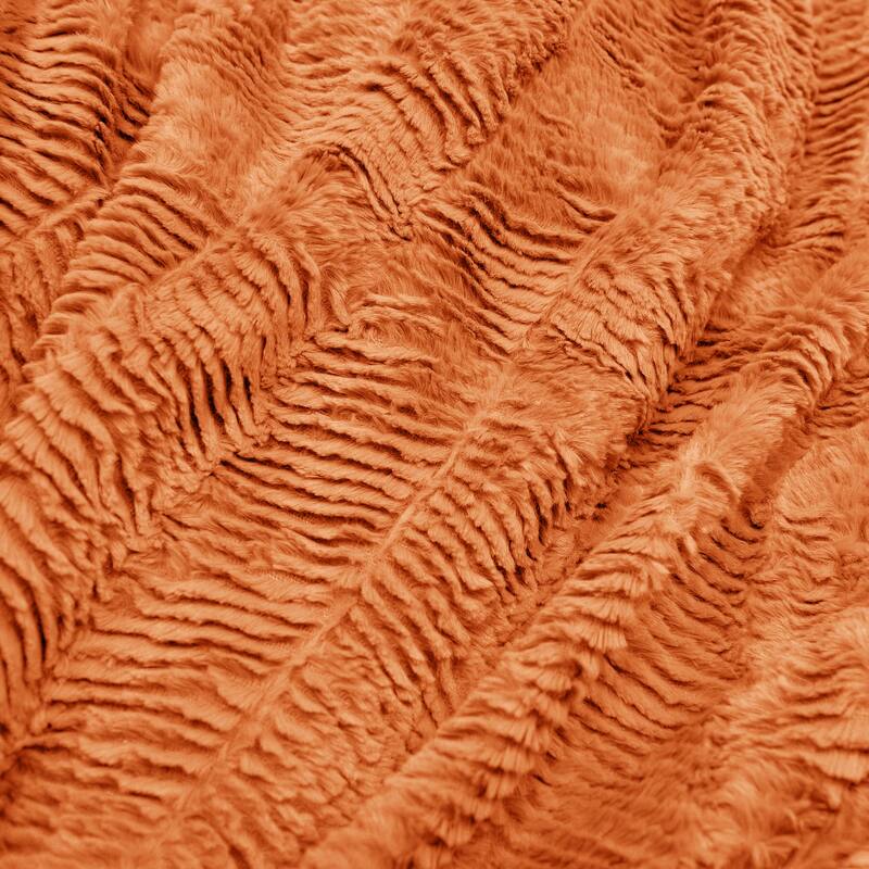 Herringbone FauxFur Sherpa Backing Brushed Throw