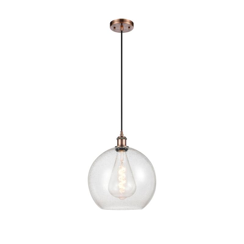 Innovations Lighting Ballston Athens 1 Light 12" Cord Hung Mini Pendant - Antique Copper/Seedy