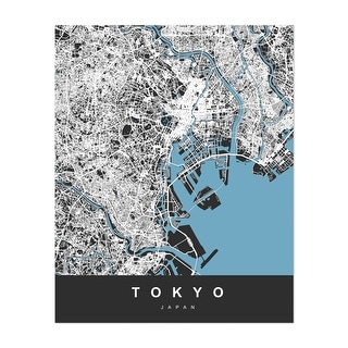 Tokyo Japan Tokyo City Map Japan Maps Urban Water Art Print/Poster ...
