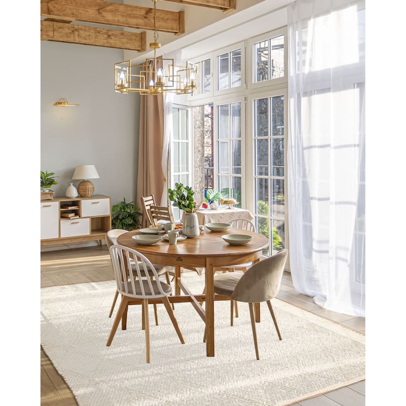 ECARPETGALLERY Braid weave Sienna Cream Wool Rug - 6'2 x 6'2
