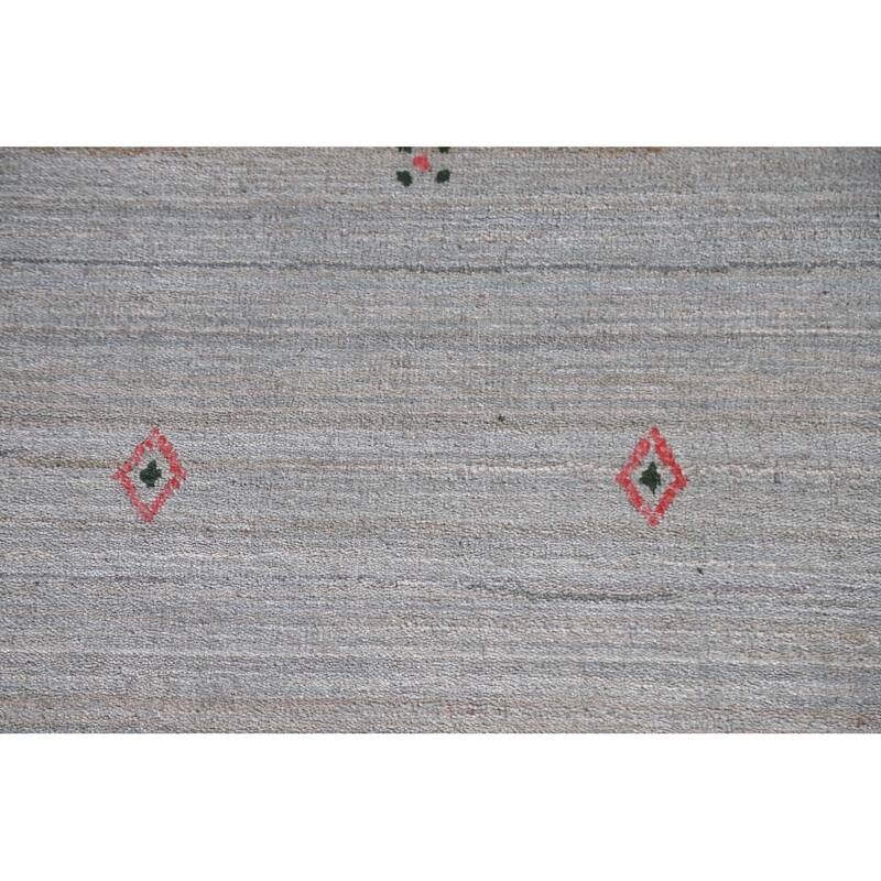 Gabbeh Tribal Grey Area Rug Handmade Wool Carpet - 8'10"x 11'8"