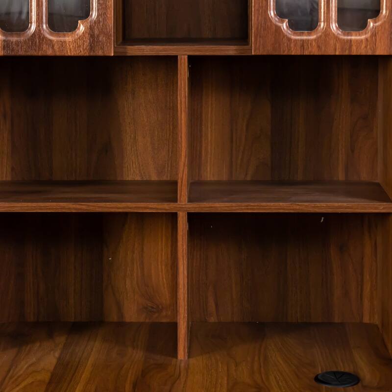 GDFStudio - Saly Modern Multi-Function Home Office Desk & Workstation with Storage, Drawers & Hutch