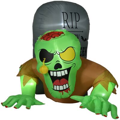 HOMCOM 5.2ft Halloween Outdoor Decoration Crawling Zombie, Sound Activated main image 0