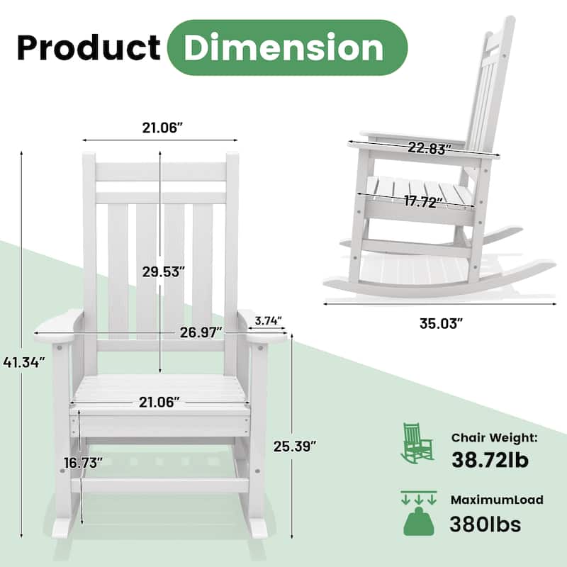 Modern High-Back Rocking Adirondack Chair All Weather