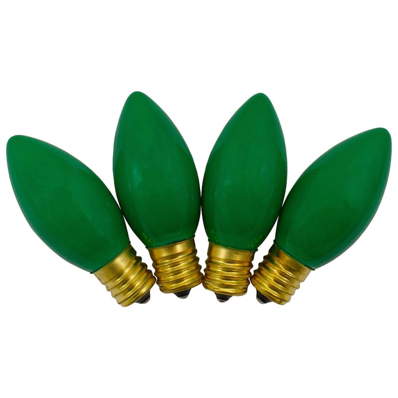Pack of 4 Green C9 Opaque Christmas Replacement Bulbs - 3"