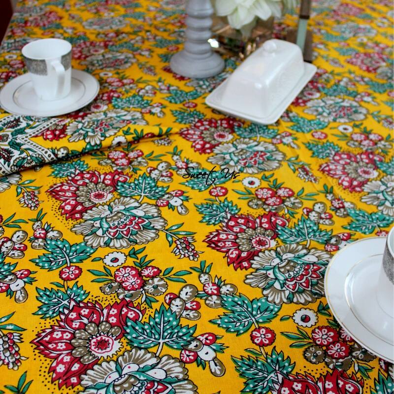 Luxuriant Floral Cotton French Country Tablecloth Collection