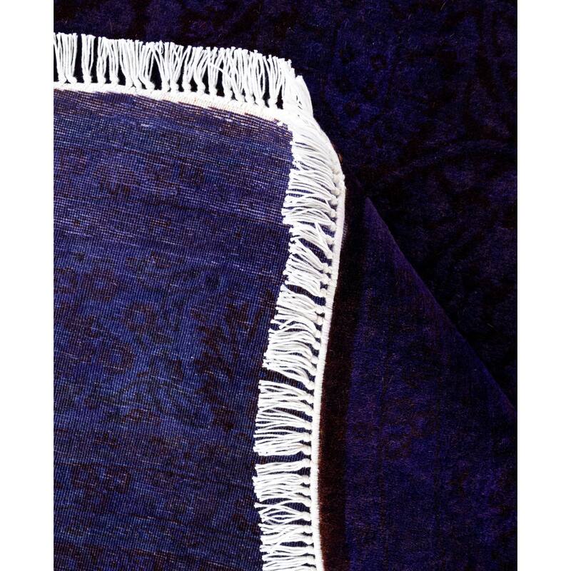 Overdyed One-of-a-Kind Hand-Knotted Area Rug - Purple - 6' 1" x 6' 1"