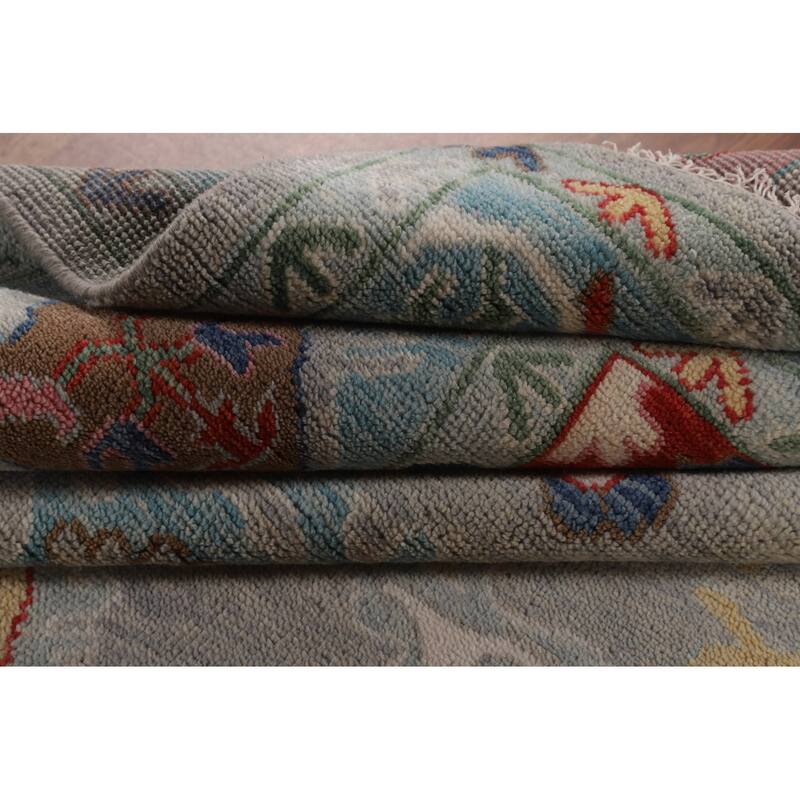 Floral Oushak Oriental Area Rug Handmade Wool Carpet - 8'11" x 11'6"