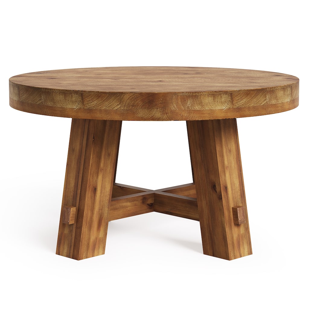 31.5-Inch Round Coffee Table, Solid Wood Center Table