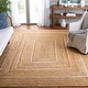 preview thumbnail 4 of 10, SAFAVIEH Handmade Natural Fiber Nelke Farmhouse Border Jute Rug 8' x 10' - Natural/Ivory - Rectangle