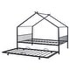 preview thumbnail 14 of 43, Metal Adorable House Full Size House Bed with Twin Size Trundle Bed,Kids and Baby