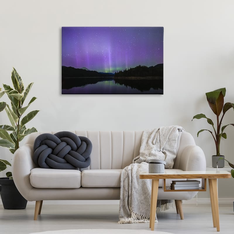 Stupell Luminous Purple Northern Lights Canvas Wall Art Design By Nancy Crowell