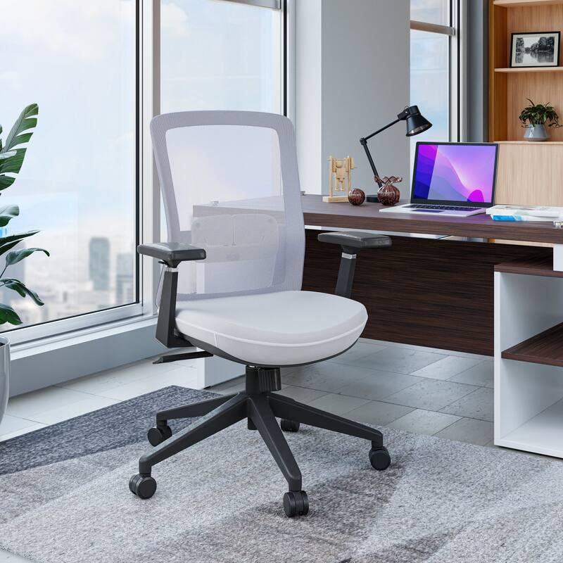 Ingram Contemporary Ergonomic Mesh Office Chair - Adjustable Height & Armrests, Mid-Back Swivel Desk Chair for Home Office