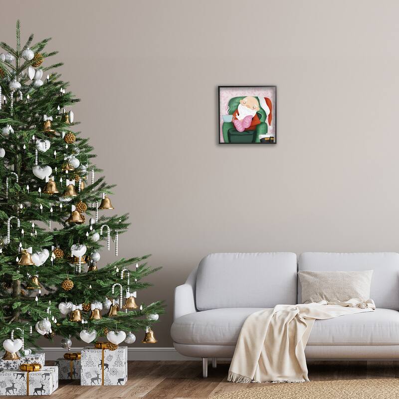 Stupell Cozy Sleeping Santa Claus Framed Giclee Art Design By Sarah Hickman