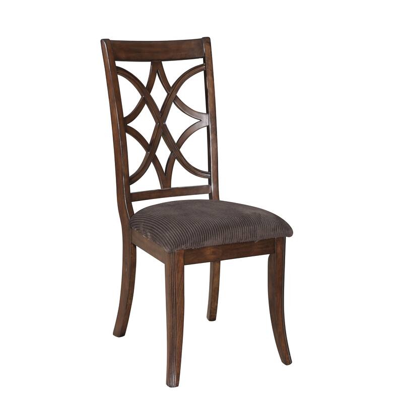 Brown and Dark Walnut Cross Back Side Chairs (Set of 2)