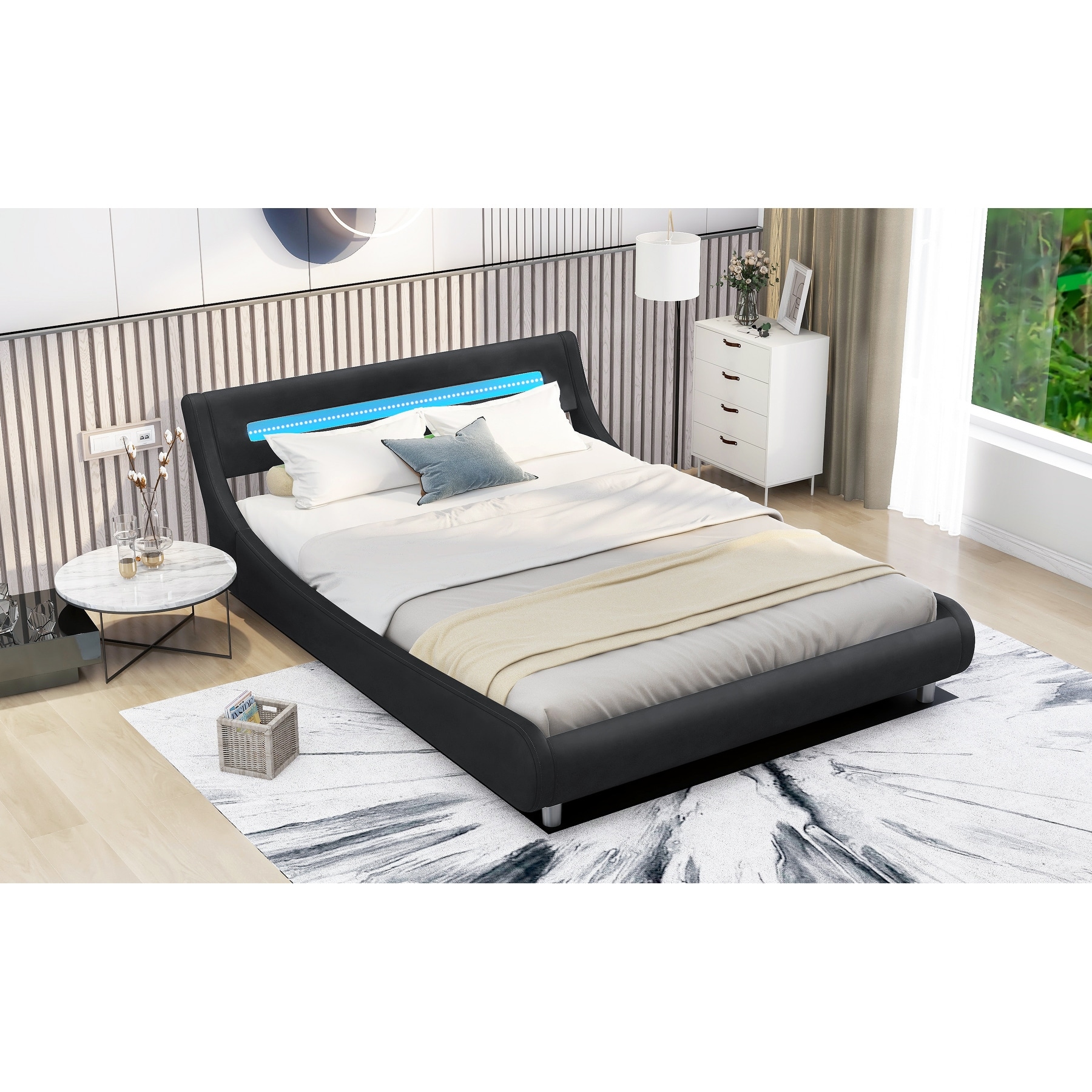 Karratha upholstered low store profile platform bed