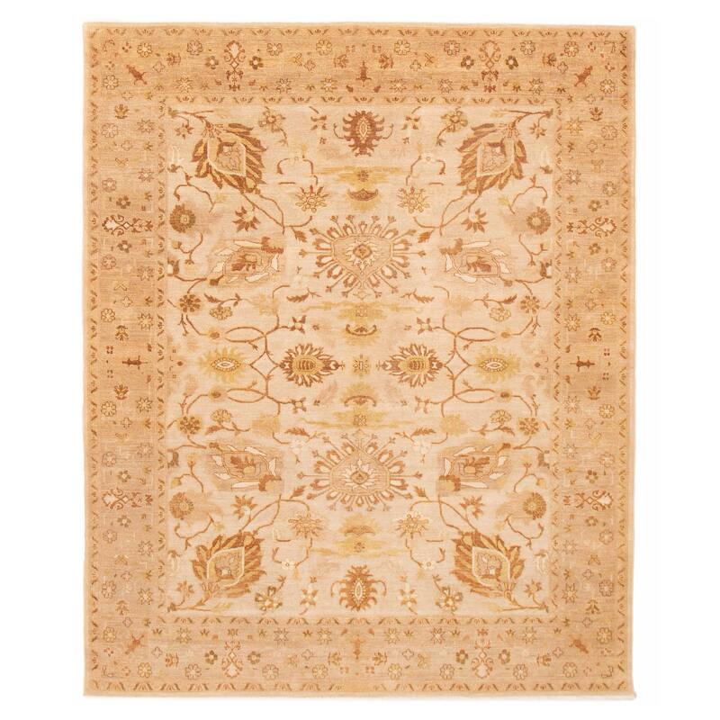 ECARPETGALLERY Hand-knotted Chobi Finest Beige Wool Rug - 7'10 x 9'6 - Beige - 7'10 x 9'6