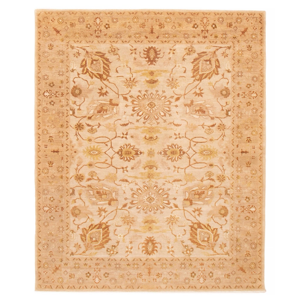 ECARPETGALLERY Hand-knotted Chobi Finest Beige Wool Rug - 7'10 x 9'6
