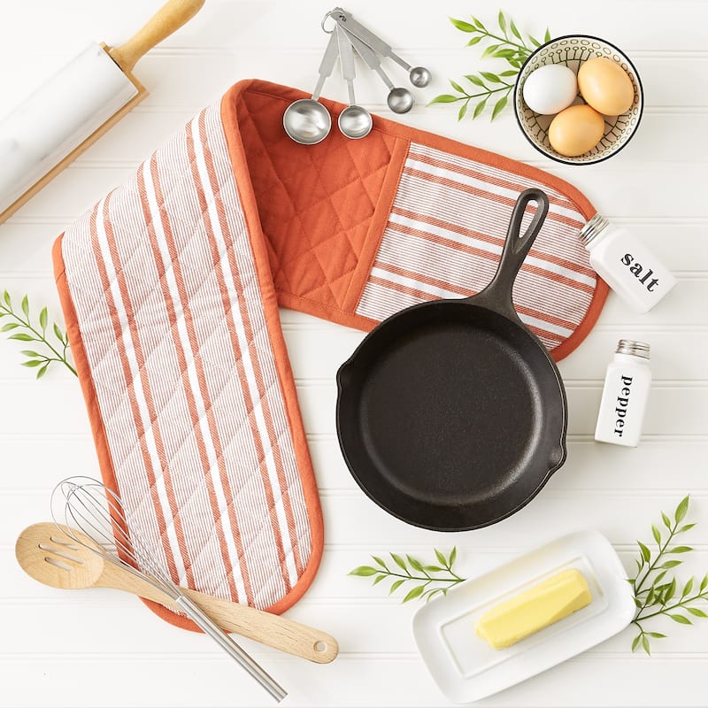 Chef Stripe Double Oven Mitt