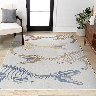 JONATHAN Y Duenas T-Rex Modern Kids Machine-Washable Area Rug