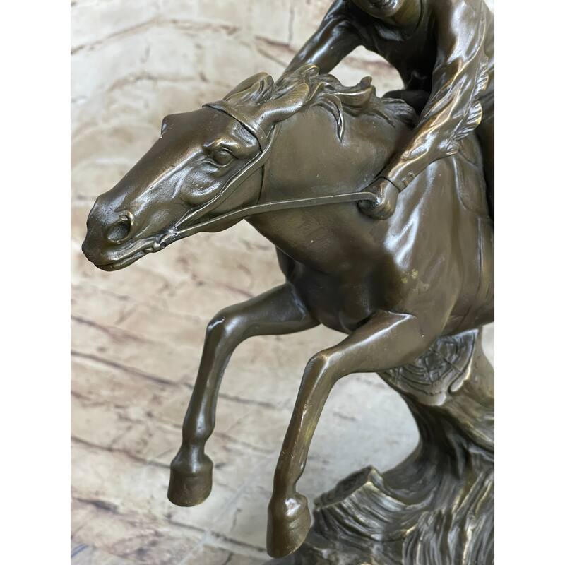Bronze Sculpture By Antoine Bofill - Le Dernier D’Une Race - Native American On Horse