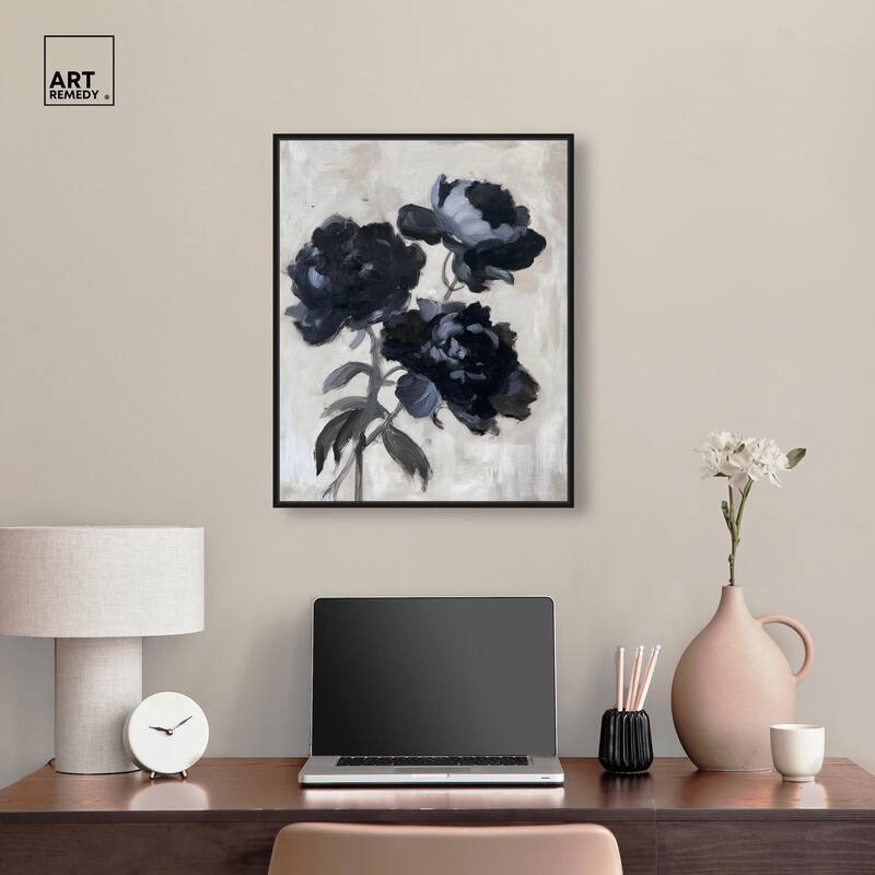 Peonies in Shadow Canvas by Art Remedy