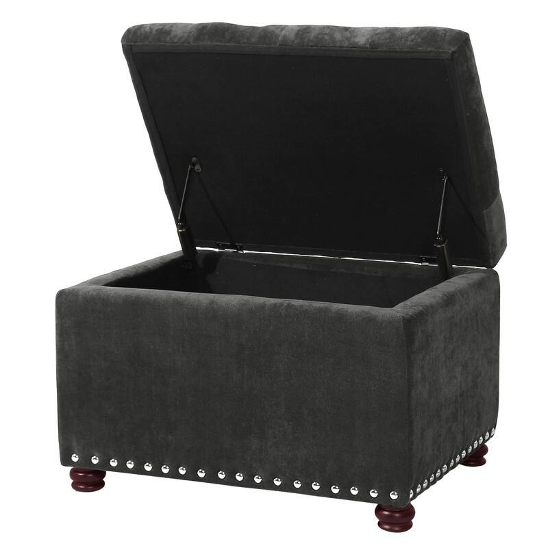 Adeco High End, Classy, Tufted Storage Bench, Ottoman Footstool