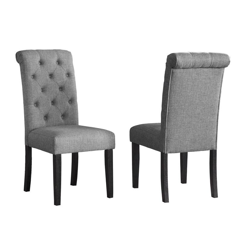 Set of 2 Solid Wood Tufted Upholstered Dining Chair