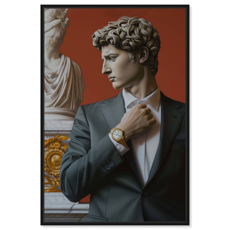 Notoriart Sculpture With Style Framed Men Style 1 Piece Canvas Wall Art - 25 x 37 - Black
