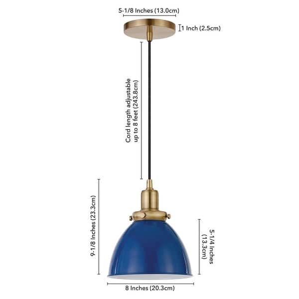 dimension image slide 0 of 12, Madison 8" Wide Pendant with Metal Shade