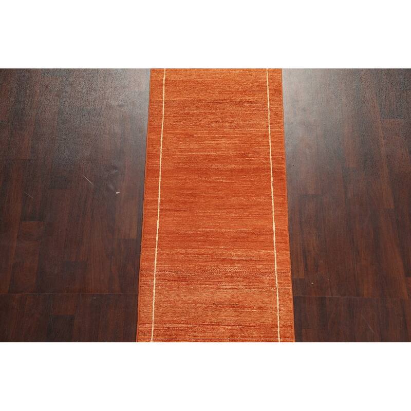 Contemporary Oriental Gabbeh Kashkoli Runner Rug Handmade Wool Carpet - 2'7" x 10'4"