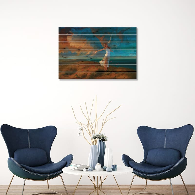 Learning To Fly Print On Wood by Artem Rhads Chebokha - Multi-Color