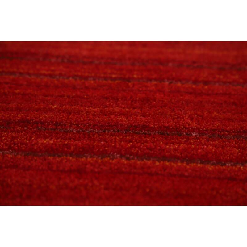 Hand Knotted Oriental 100% Wool Carpet Tribal Tribal Red Gabbeh Area Rug - 9' 5'' X 8' 1''