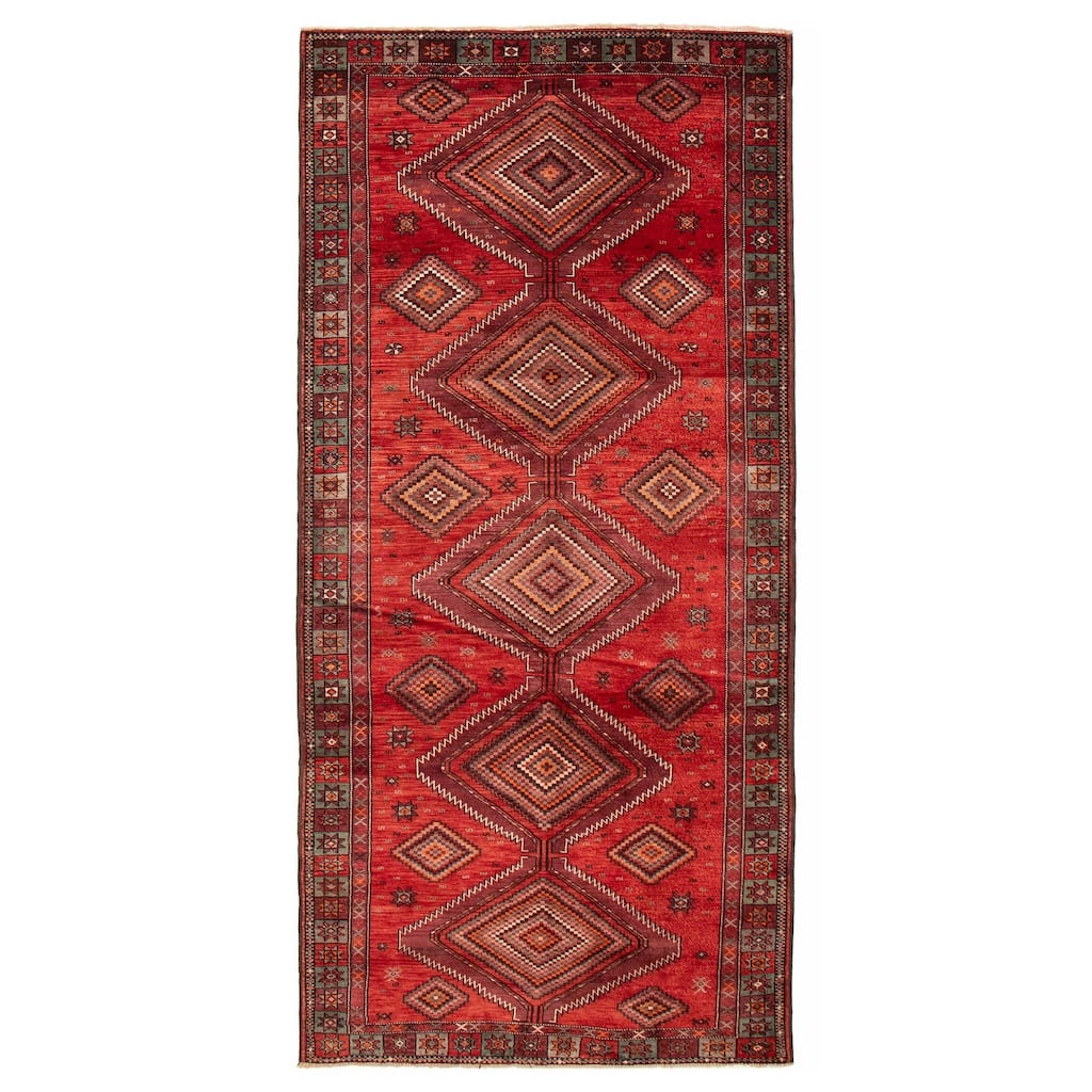 ECARPETGALLERY Hand-knotted Konya Anatolian Red Wool Rug - 4'10 x 10'1