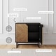 preview thumbnail 39 of 85, Nathan James Enloe Rustic Doors Metal Base Free Standing Modern Storage Cabinet for Entryway