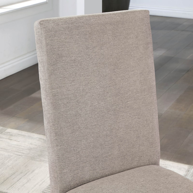 Plax Transitional Antique Black and Grey Linen Padded Seats Side Chairs by Furniture of America (Set of 2)