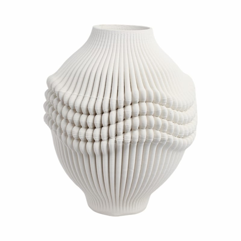 Decorative Vase - Ivory Ceramic 3D Printed Artistic