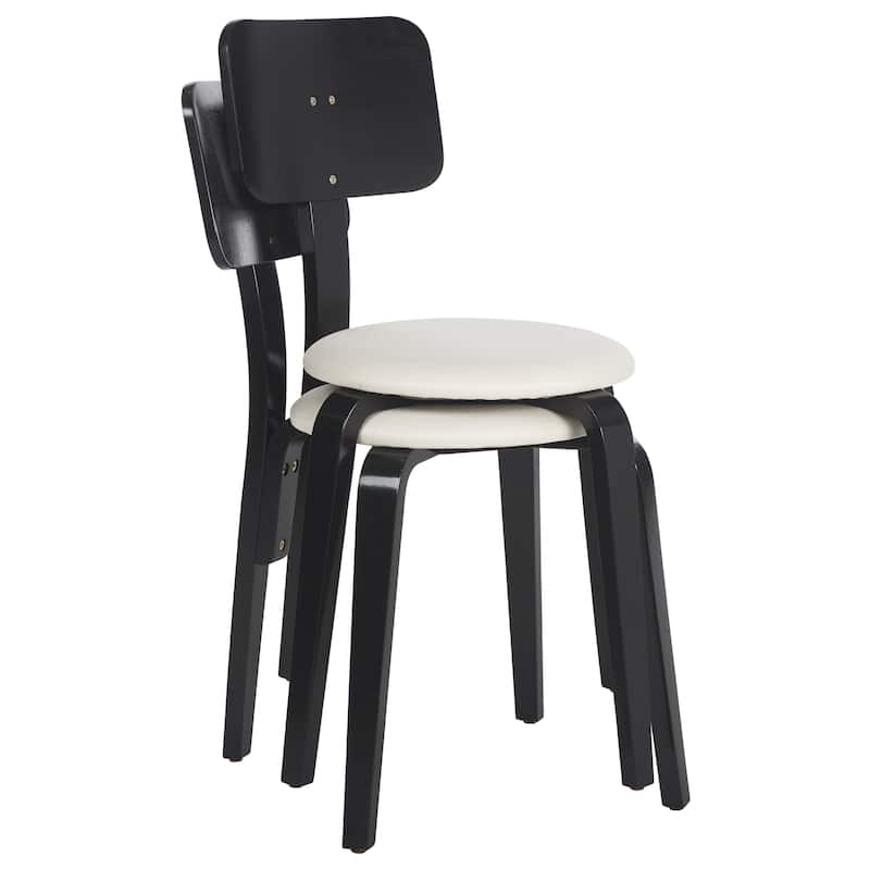 SAFAVIEH Alwine Upholstered Stackable Dining Chair (Set of 2) - 23Wx23Dx33H