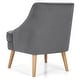 preview thumbnail 25 of 34, Costway Accent Chair Velvet Upholstered Single Sofa with Rubber Wood - 27'' x 25'' x 30''